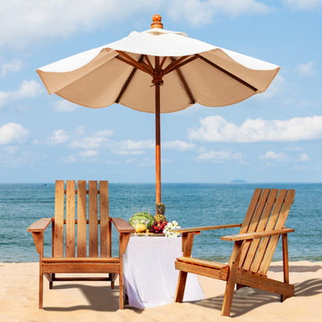 Irving Outdoor Patio Modern Acacia Wood Adirondack Chair - JONATHAN Y